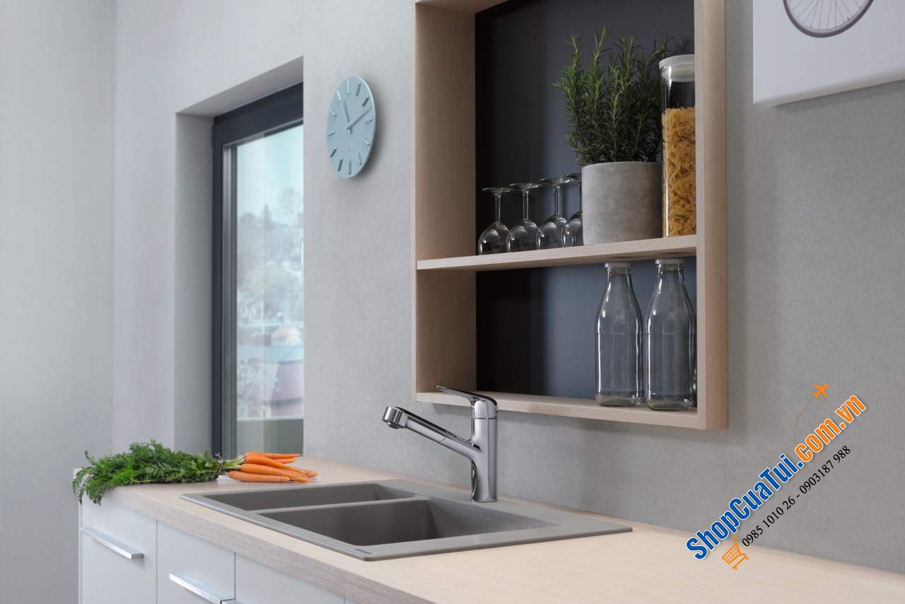 Vòi nhà bếp rút dây Hansgrohe 71814000 M427-H150 - Chrome - Made in Germany