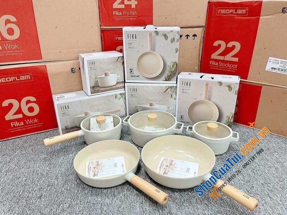 SET NỒI 5 MÓN NEOFLAM FIKA HÀN QUỐC siêu xinh siêu an toàn