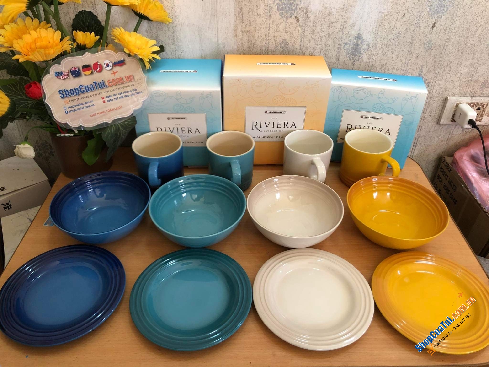 SET 4 CỐC LE CREUSET 350 ML KÈM HỘP RIVIERA - MUA AUTH TẠI ĐỨC ĐỦ BILL - SET 4 CỐC LE CREUSET RIVIERA COLLECTION