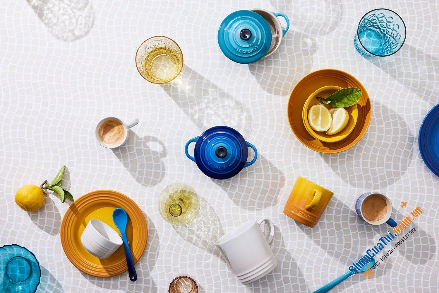 SET 4 CỐC LE CREUSET 100 ML KÈM HỘP RIVIERA - SET 4 CỐC LE CREUSET RIVIERA COLLECTION