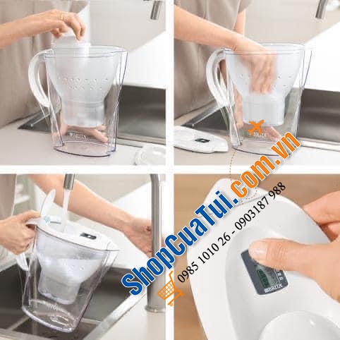 BÌNH LỌC NƯỚC BRITA MARELLA XL 3,5L kèm 4 lõi lọc