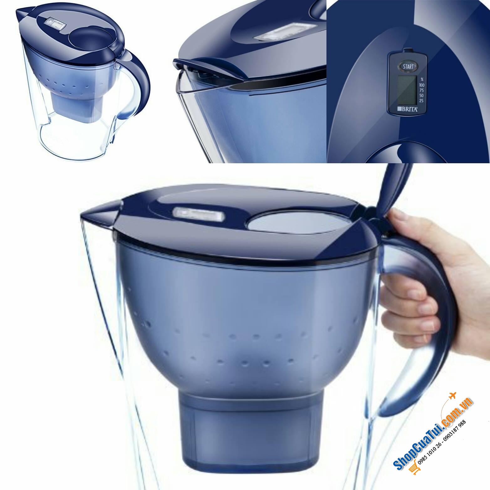 BÌNH LỌC NƯỚC BRITA MARELLA XL 3,5L kèm 4 lõi lọc
