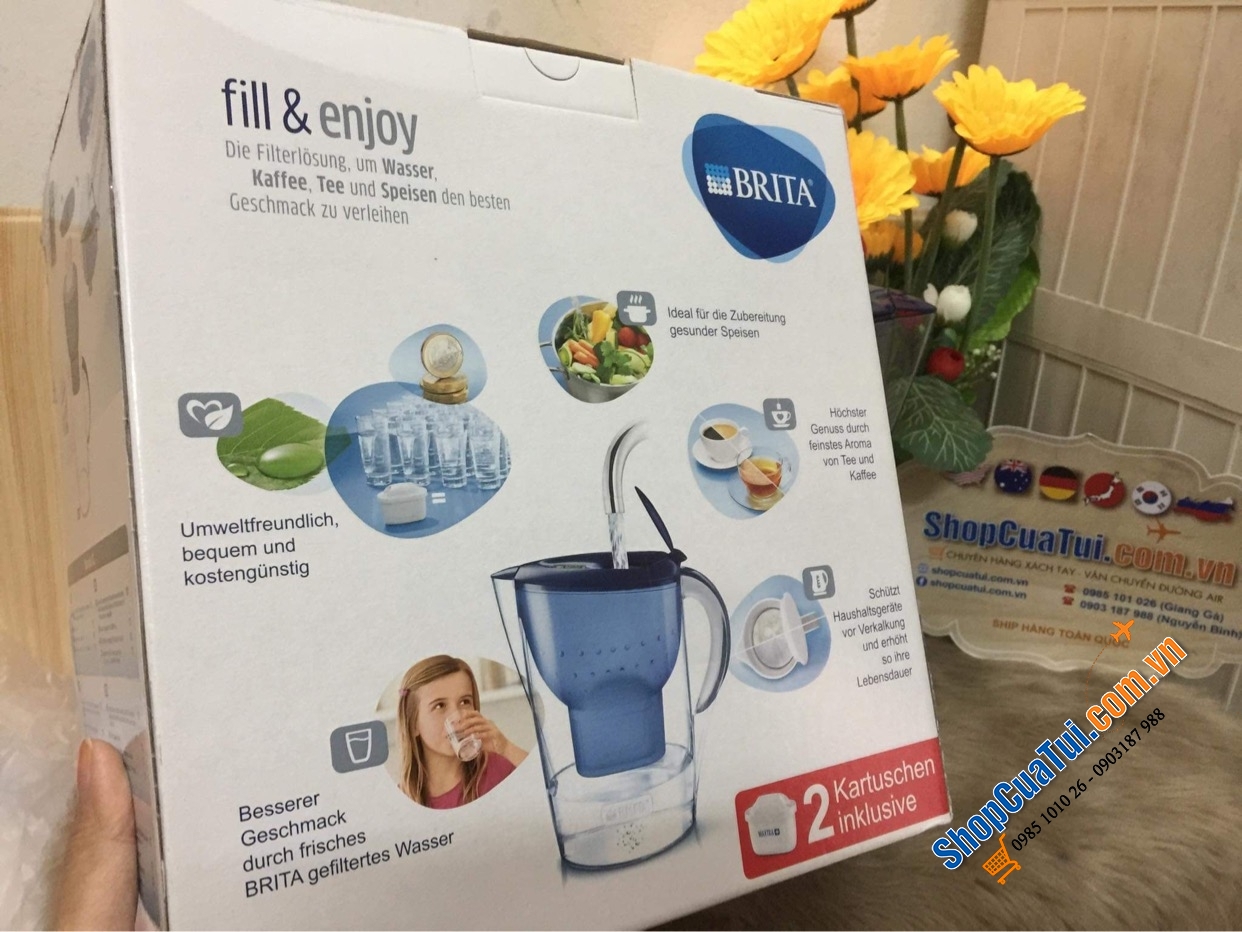 BÌNH LỌC NƯỚC BRITA MARELLA XL 3,5L kèm 4 lõi lọc
