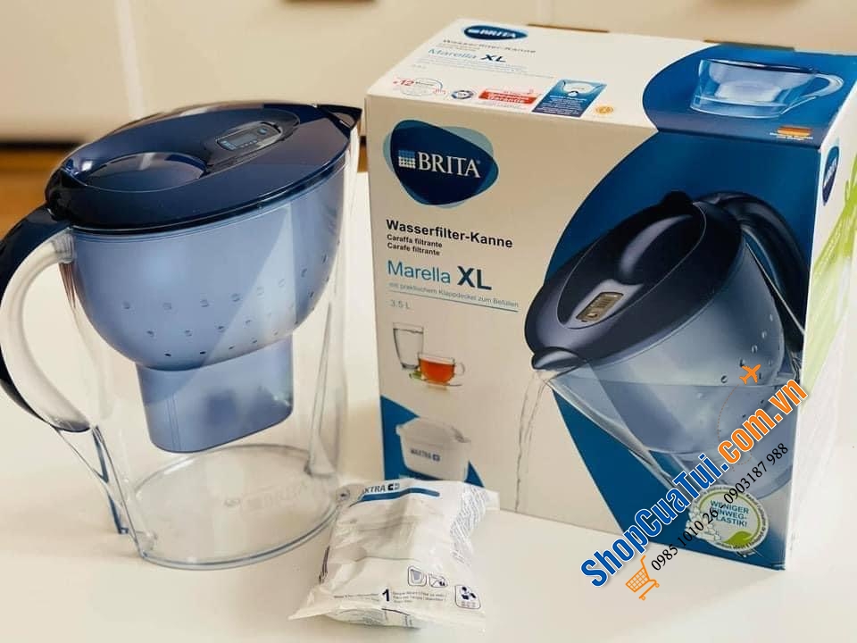 BÌNH LỌC NƯỚC BRITA MARELLA XL 3,5L kèm 4 lõi lọc