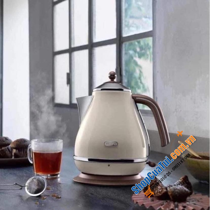 ẤM SIÊU TỐC DELONGHI VINTAGE ICONA MÀU BE.