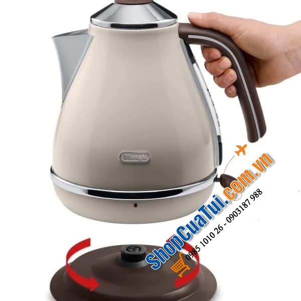 ẤM SIÊU TỐC DELONGHI VINTAGE ICONA MÀU BE.