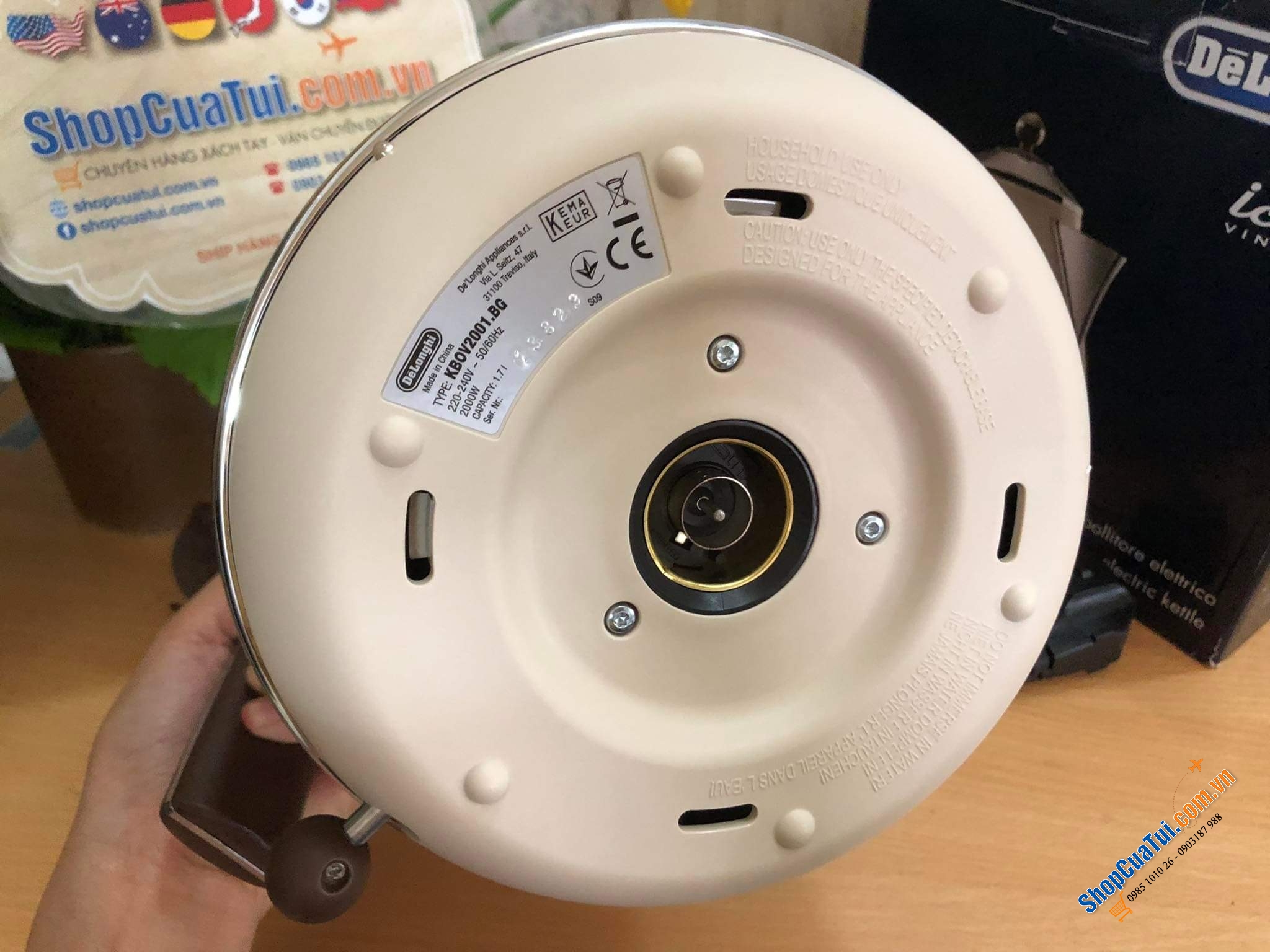 ẤM SIÊU TỐC DELONGHI VINTAGE ICONA MÀU BE.