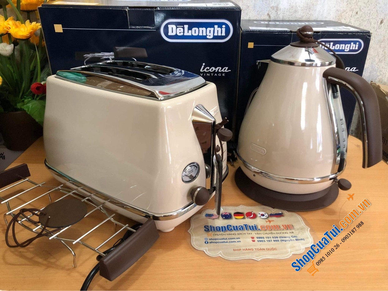 ẤM SIÊU TỐC DELONGHI VINTAGE ICONA MÀU BE.