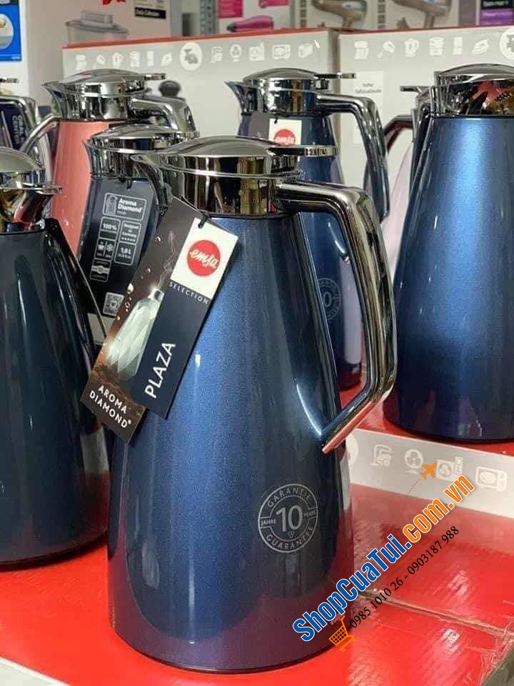 BÌNH GIỮ NHIỆT EMSA PLAZA 1 LIT màu đỏ, màu xanh, màu cốm