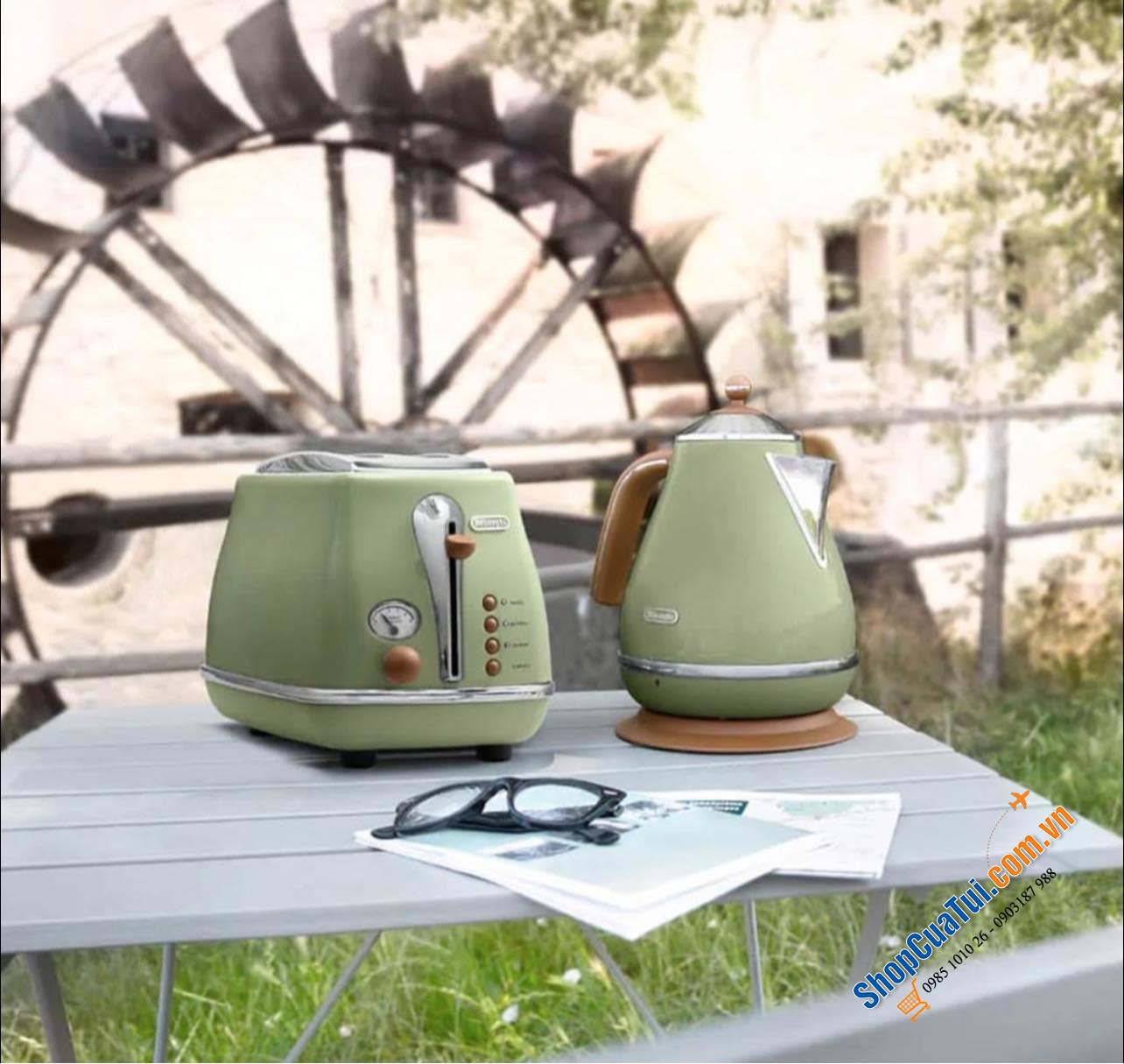 ẤM SIÊU TỐC DELONGHI VINTAGE ICONA MÀU XANH NGỌC