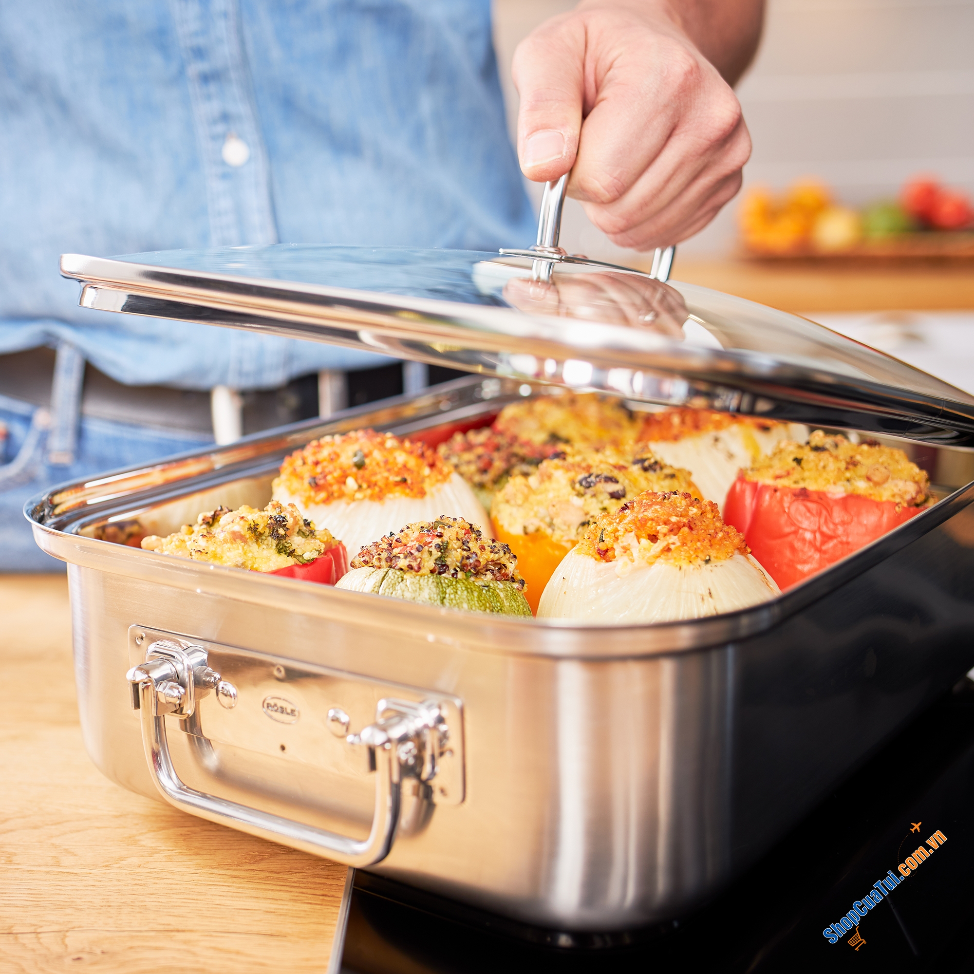 Khay nướng chữ nhật Roesle Expertiso 38,5 x 28 cm - tha hồ to để đun nấu