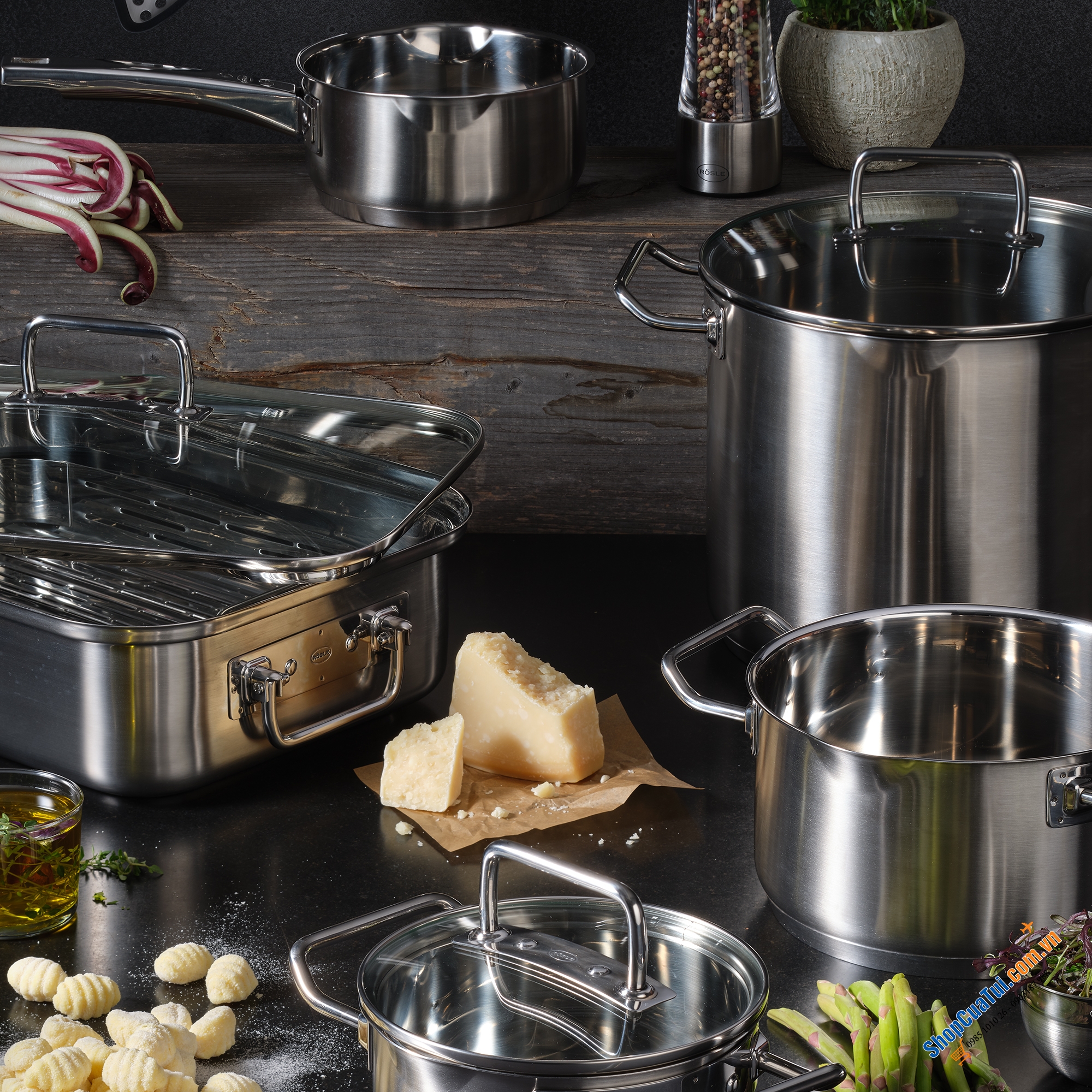 Khay nướng chữ nhật Roesle Expertiso 38,5 x 28 cm - tha hồ to để đun nấu