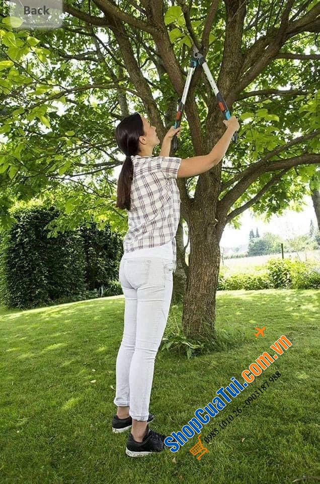 KÉO TỈA CÀNH GARDENA TELECUT - cắt các cành cây cao hơn không có vấn đề gì nhờ tay đòn có thể điều chỉnh độ dài