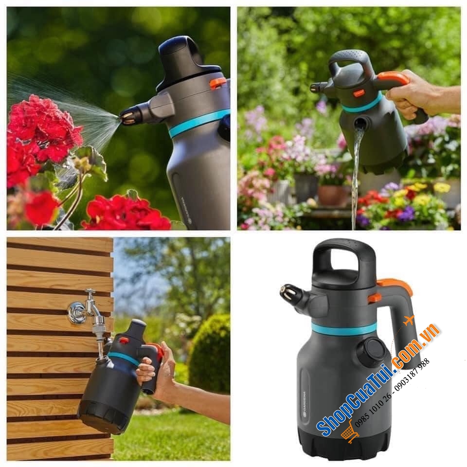 Bình tưới cây áp suất 1.25 lít Gardena - Là một dụng cụ cần thiết cho công việc chăm sóc cây, hoa hằng ngày