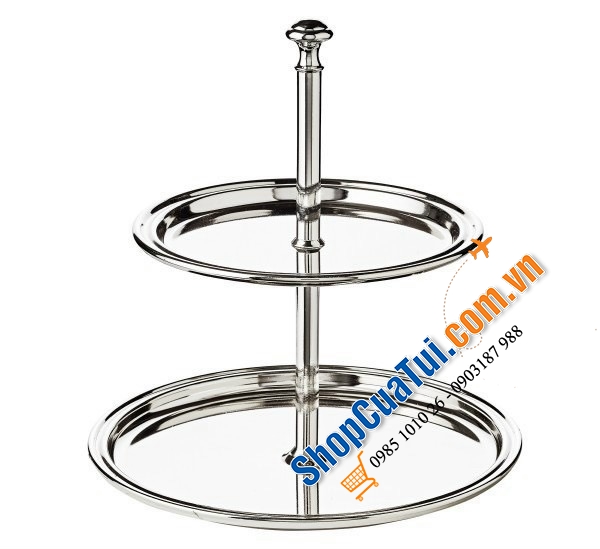 KỆ BÁNH 2 TẦNG EDZARD SIZE LỚN 17&22cm - Kệ báng bằng bạc trang nhã, đặc biệt thích hợp để sôcôla và bánh quy, là điểm nhấn trên mọi bàn cà phê