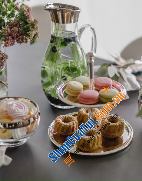 KỆ BÁNH 2 TẦNG EDZARD SIZE LỚN 17&22cm - Kệ báng bằng bạc trang nhã, đặc biệt thích hợp để sôcôla và bánh quy, là điểm nhấn trên mọi bàn cà phê