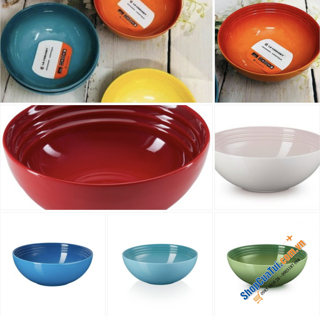 BÁT ĐỰNG CANH - SALAT LE CREUSET 24 CM, 2.2 lít - Cầu vồng
