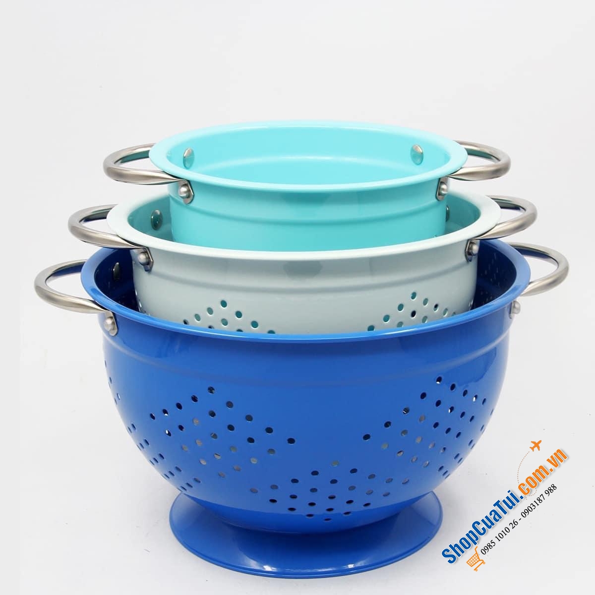 Set rổ 3 chiếc đẹp như thiên thần, có thể xếp chồng lên nhau, tiết kiệm không gian nhà bếp