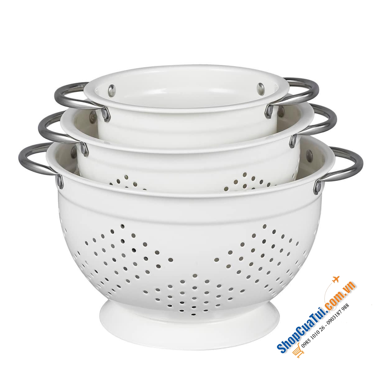 Set rổ 3 chiếc đẹp như thiên thần, có thể xếp chồng lên nhau, tiết kiệm không gian nhà bếp