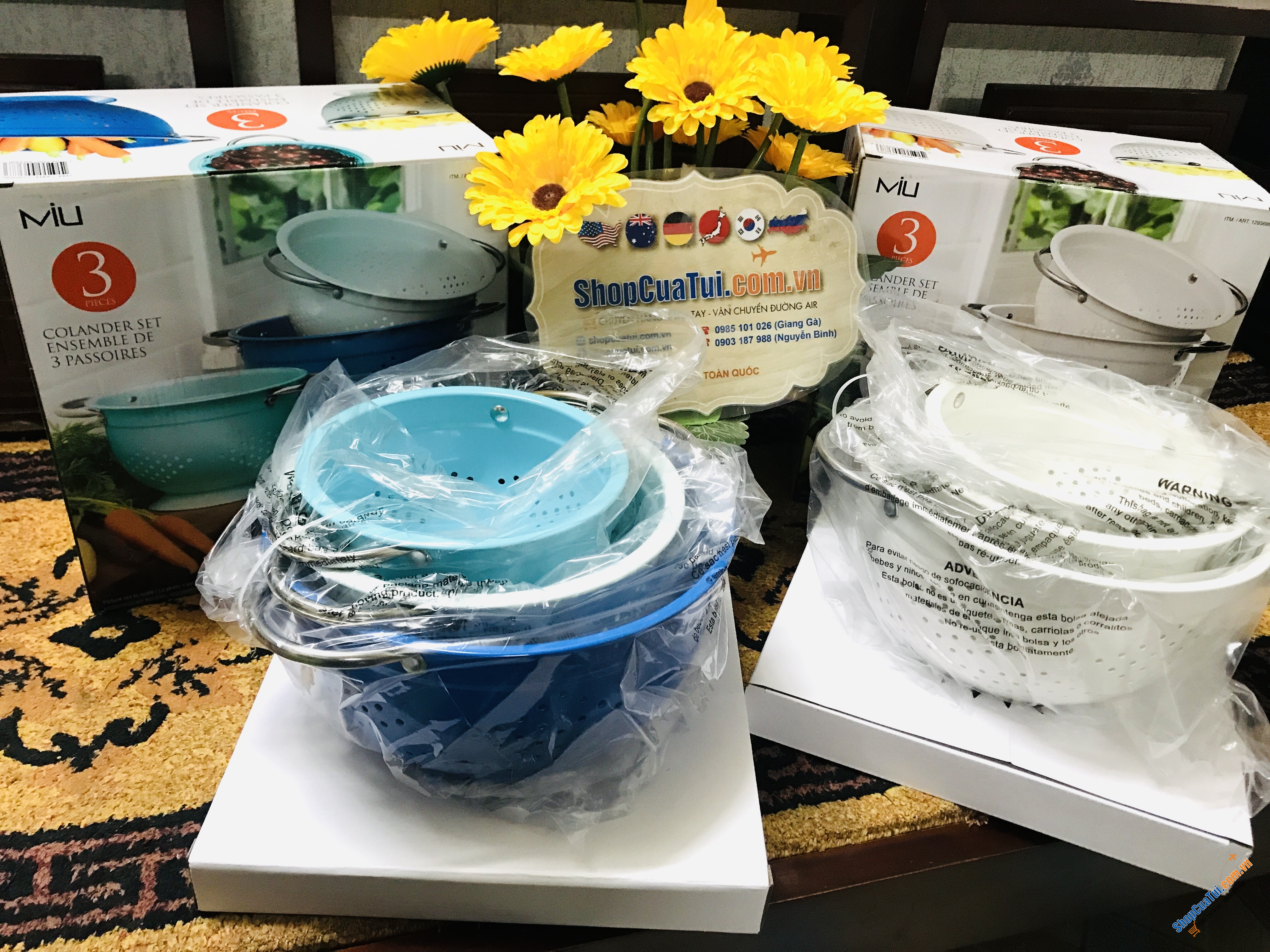 Set rổ 3 chiếc đẹp như thiên thần, có thể xếp chồng lên nhau, tiết kiệm không gian nhà bếp