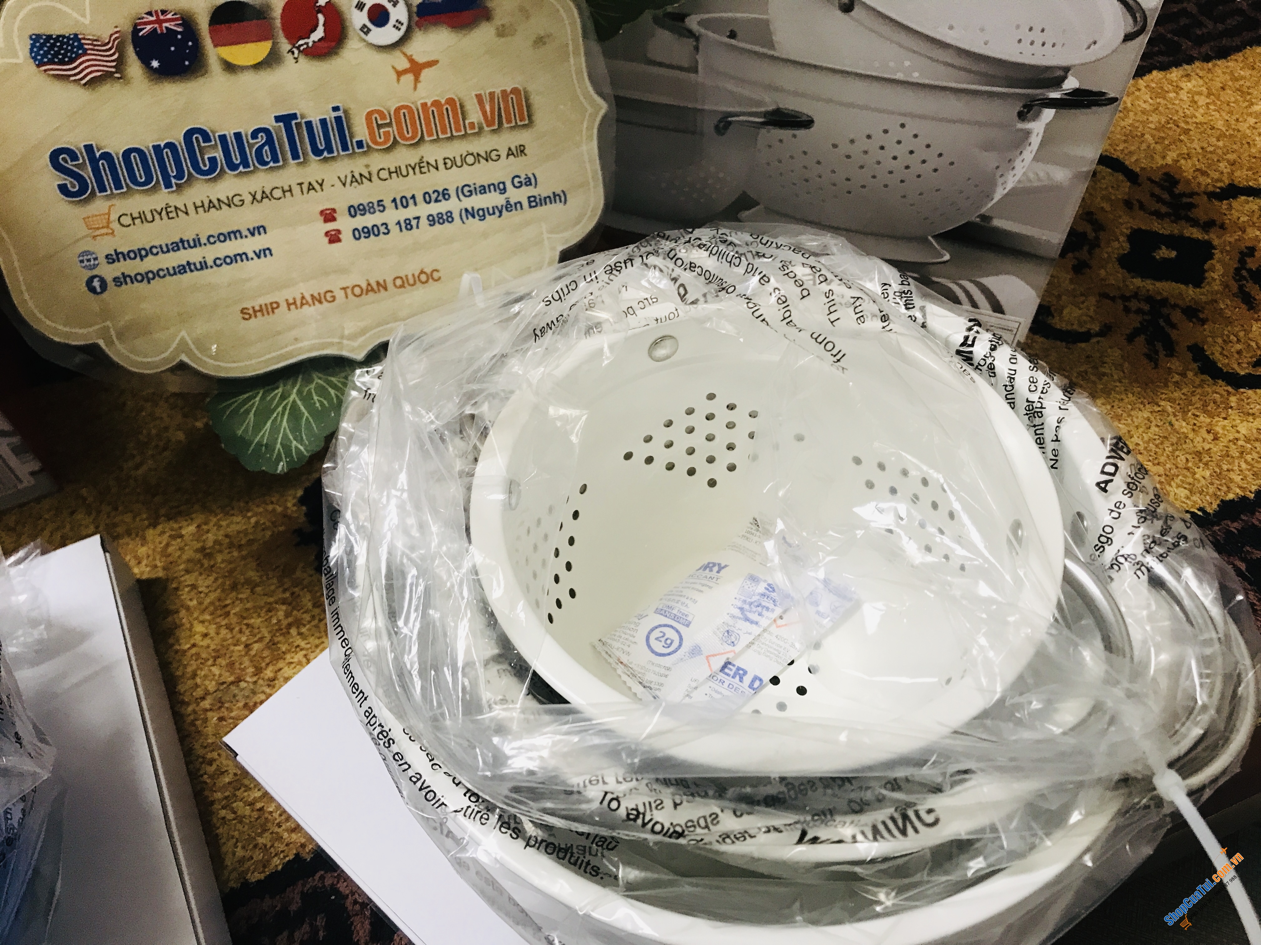 Set rổ 3 chiếc đẹp như thiên thần, có thể xếp chồng lên nhau, tiết kiệm không gian nhà bếp