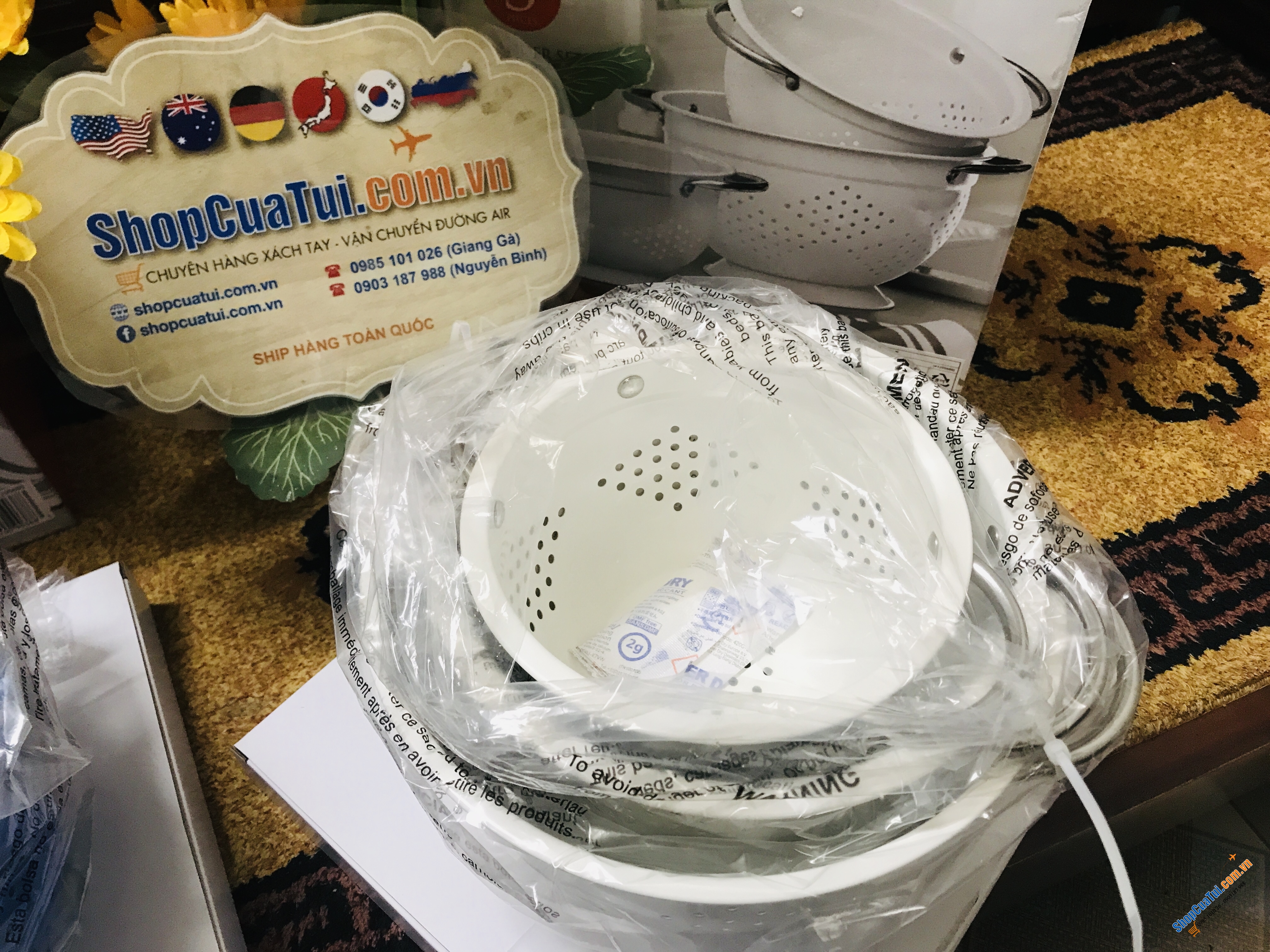 Set rổ 3 chiếc đẹp như thiên thần, có thể xếp chồng lên nhau, tiết kiệm không gian nhà bếp