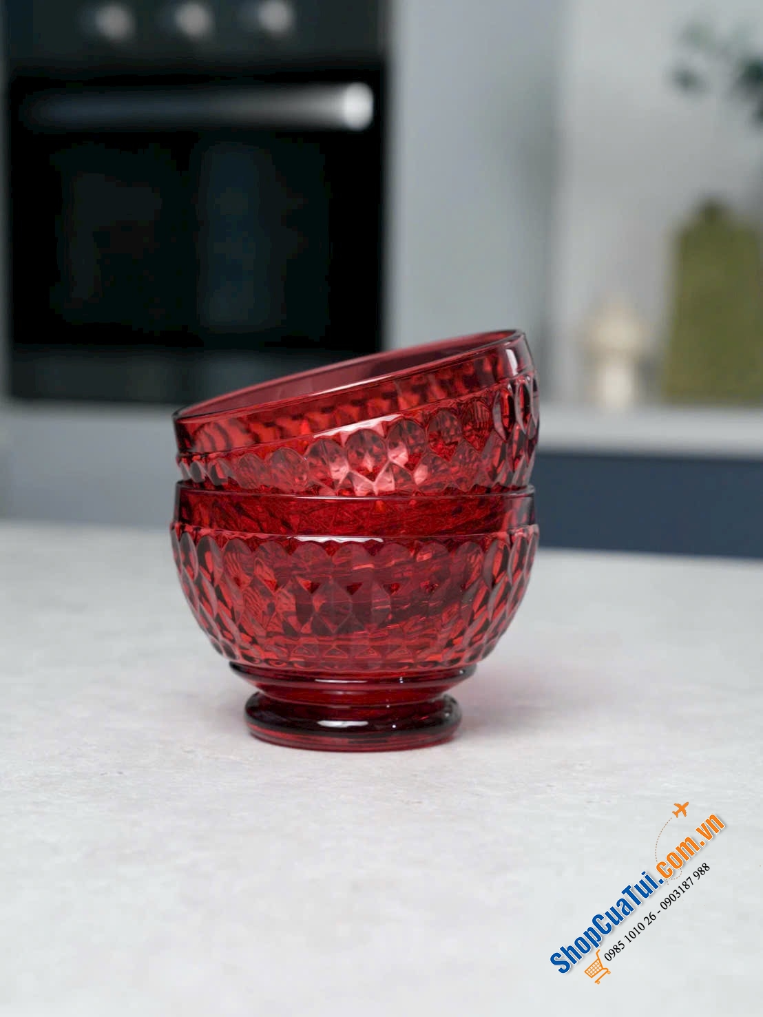 Set 4 bát điểm tâm pha lê màu Villeroy boch dòng Boston MADE IN GERMANY đẹp siêu lòng 430ml - pha lê
