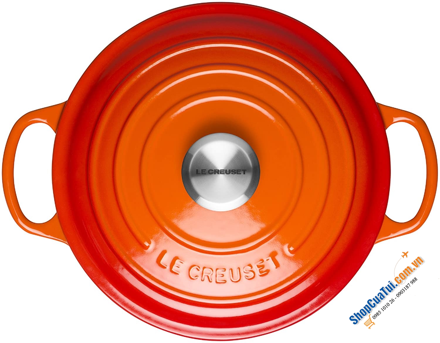 Nồi Gang LeCreuset Bräter Rund Evo 28cm Orange dung tích 6,7 lít, to vừa con gà, núm kim loại