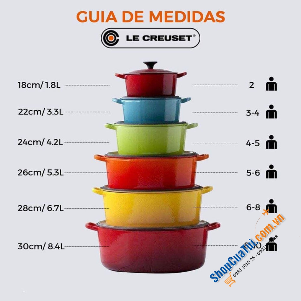 Nồi Gang LeCreuset Bräter Rund Evo 28cm Orange dung tích 6,7 lít, to vừa con gà, núm kim loại