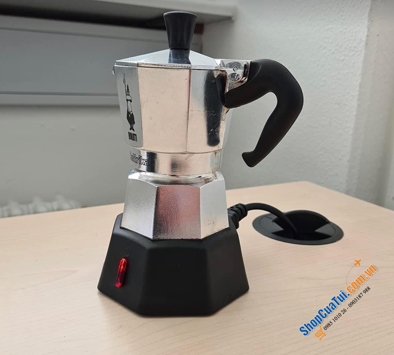 Ấm pha cà phê Bialetti Moka Electric màu trắng bạc sang trọng thiết kế đẹp mắt, tiện lợi và dễ dàng sử dụng (cắm điện)