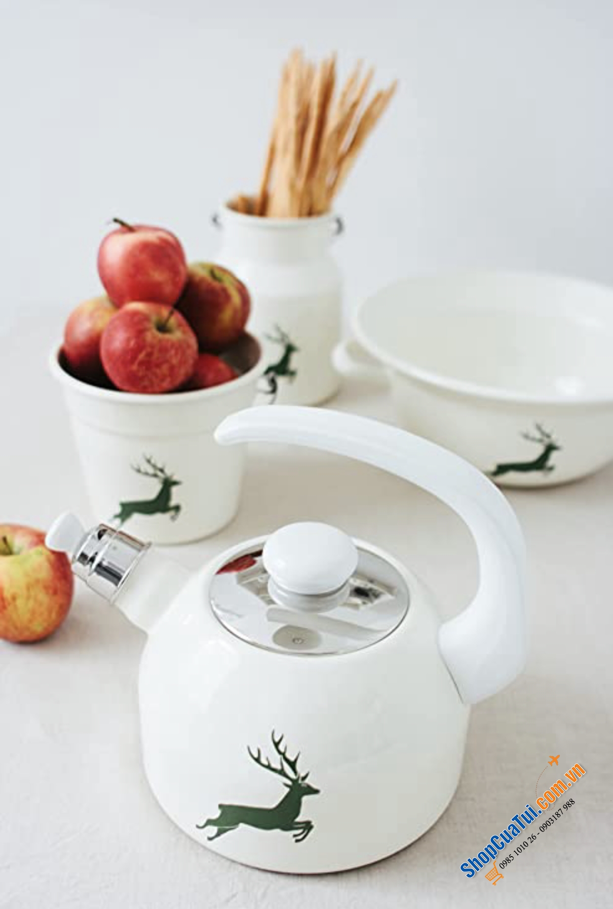 Ấm Đun Nước Riess Country Gmundner 0543-049 2L Streublumen sành điệu làm nóng nước nhanh hơn