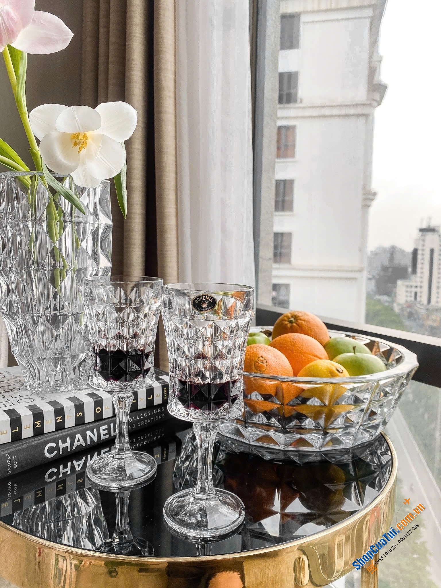 Ly vang đỏ Bohemia Diamond 200ml - Bộ 6 ly uống rượu vang đỏ Red Wine 200ml dòng kim cương - Đỉnh cao của pha lê cao cấp Sản xuất trực tiếp tại Séc