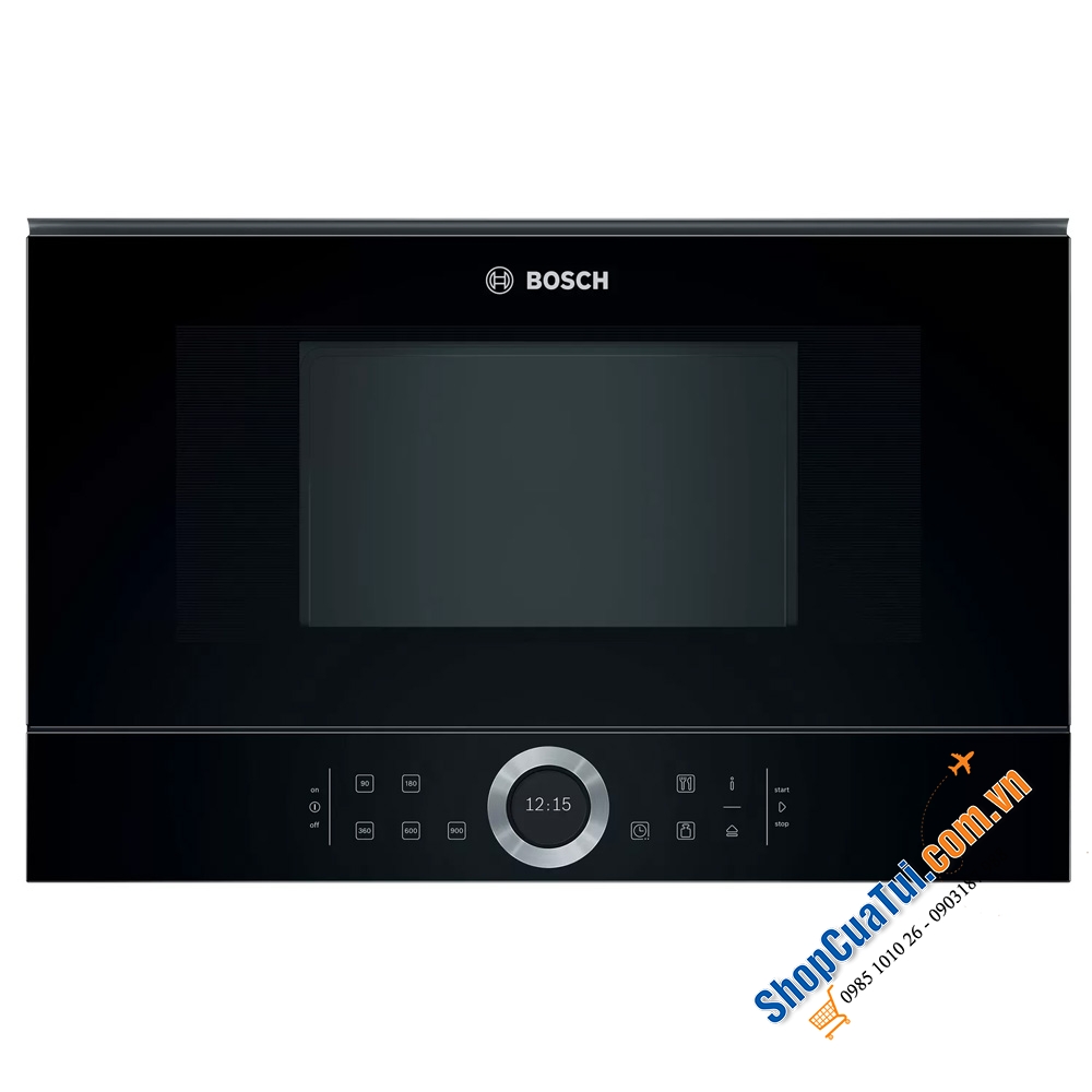 LÒ VI SÓNG BOSCH BFL634GS1 ứng dụng công nghệ 3D hiện đại nhất hiện nay, không cần đĩa xoay, âm tường, 21 Lít, MADE IN UK
