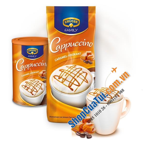 Cà Phê Capuccino Krüger Family  - Đức - Cà phê cappuchino sữa nóng sủi bọt siêu thơm ngon 500g