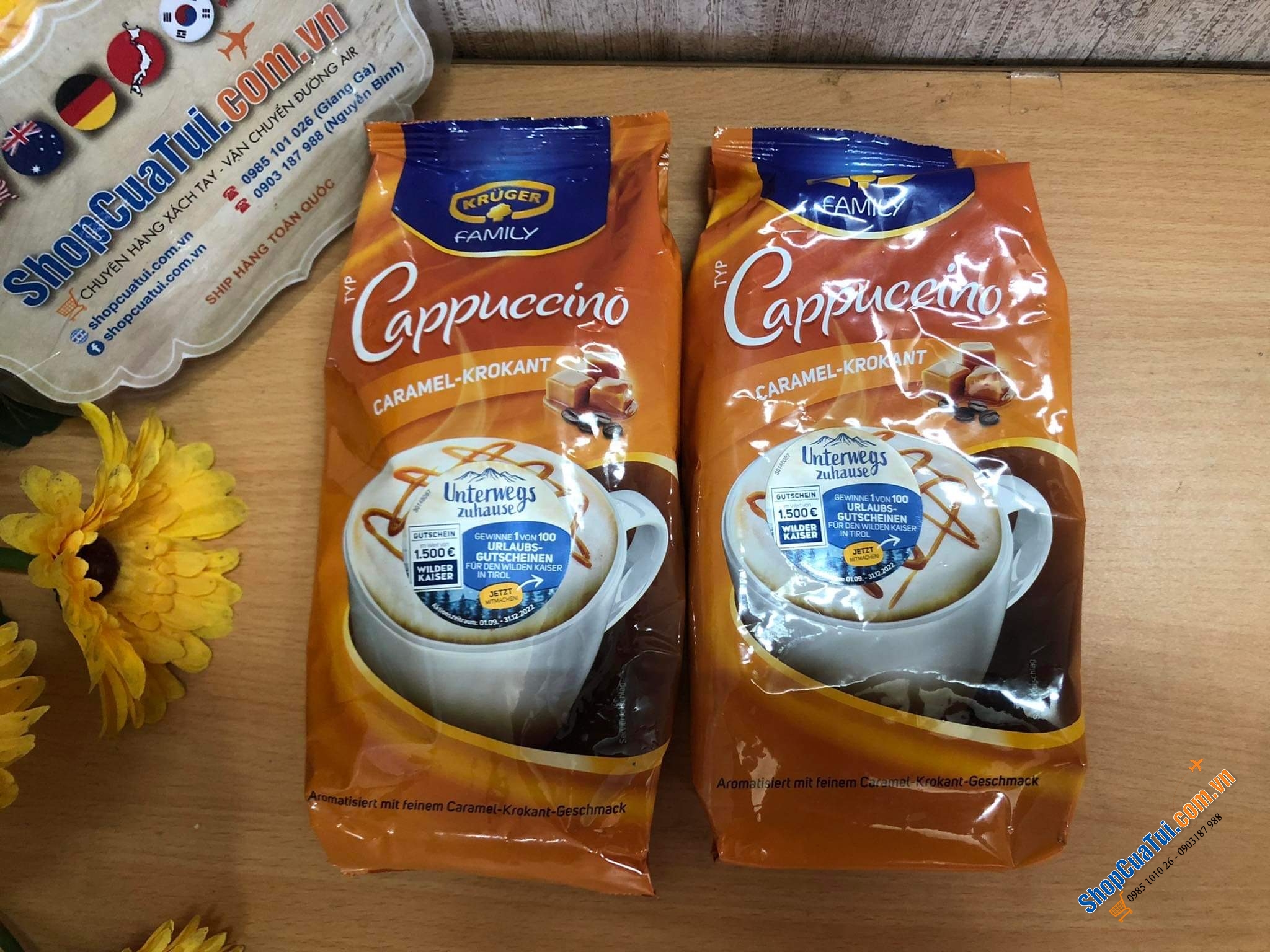 Cà Phê Capuccino Krüger Family  - Đức - Cà phê cappuchino sữa nóng sủi bọt siêu thơm ngon 500g