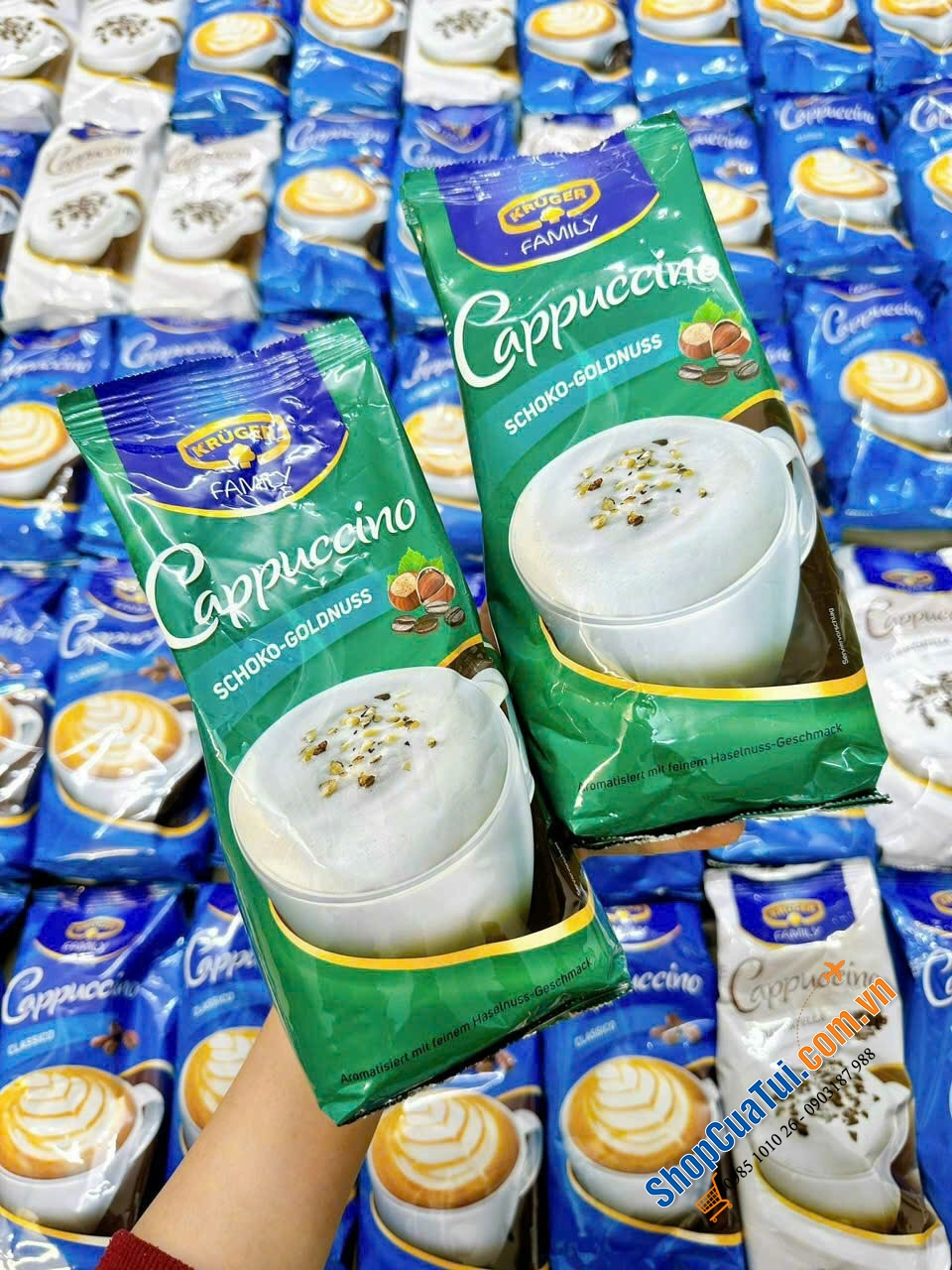 Cà Phê Capuccino Krüger Family  - Đức - Cà phê cappuchino sữa nóng sủi bọt siêu thơm ngon 500g