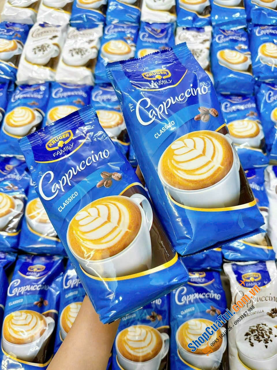 Cà Phê Capuccino Krüger Family  - Đức - Cà phê cappuchino sữa nóng sủi bọt siêu thơm ngon 500g