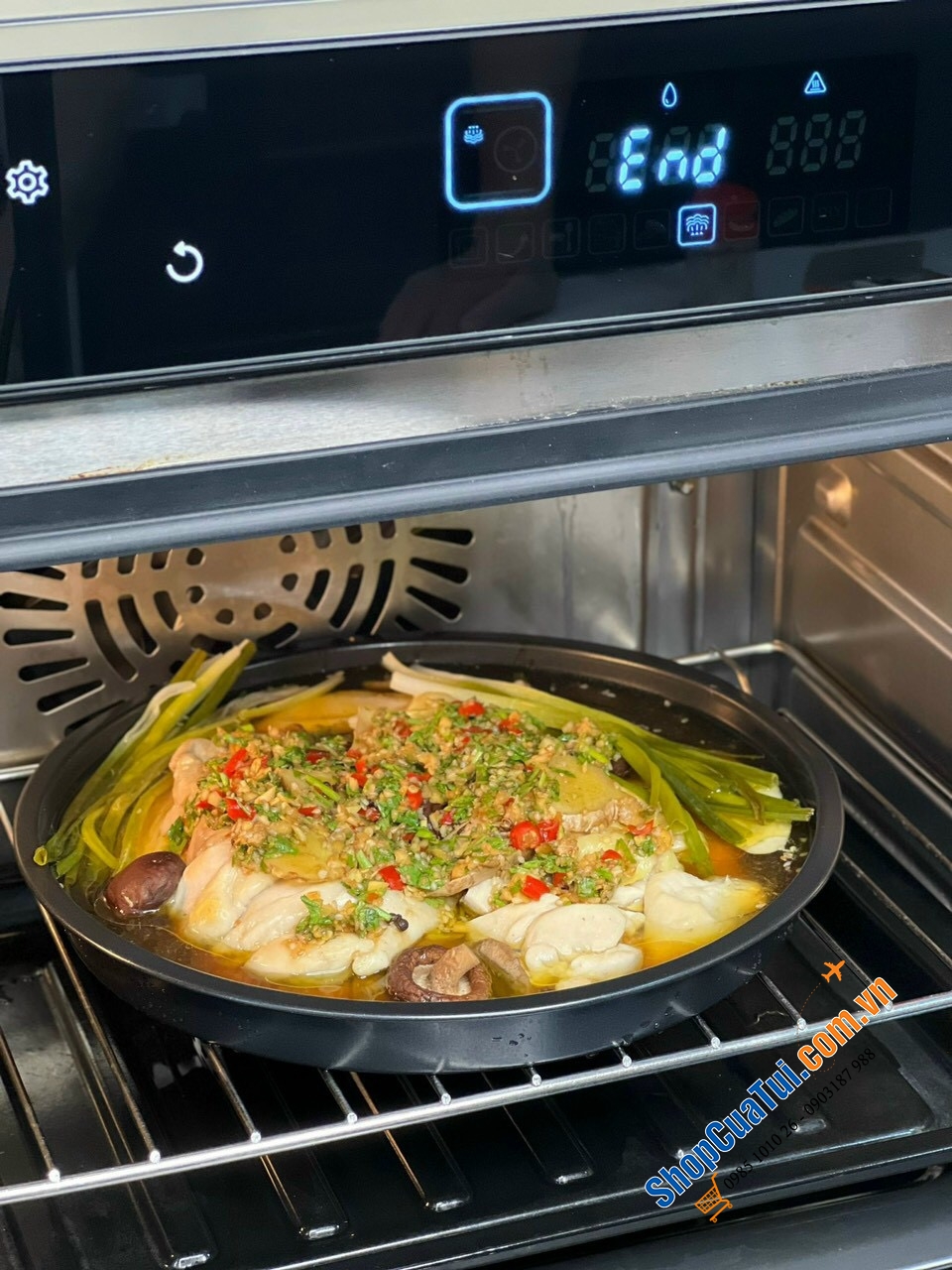 Lò Hấp Nướng Klarstein MasterFresh 24 lit đa chức năng có kết hợp với hơi nước để sử dung nấu, nướng, rang và làm nóng thực phẩm