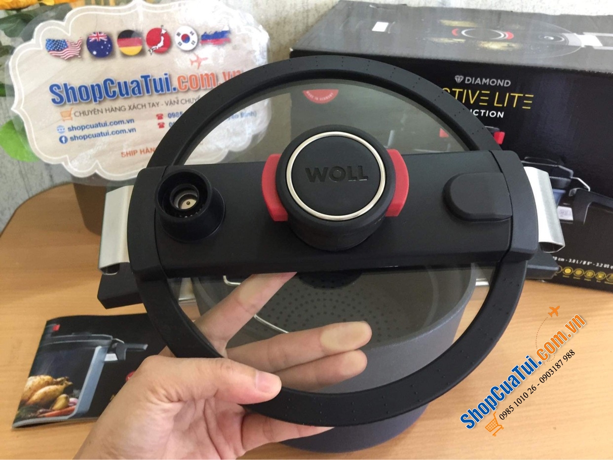 Nồi Áp Suất Woll 120-1DALI Size 24cm 5 Lít, MADE IN GERMANY - truyền nhiệt nhanh, phù hợp với nhiều loại bếp: Bếp từ, bếp hồng ngoại, bếp Halogen, bếp gas, lò nướng,...