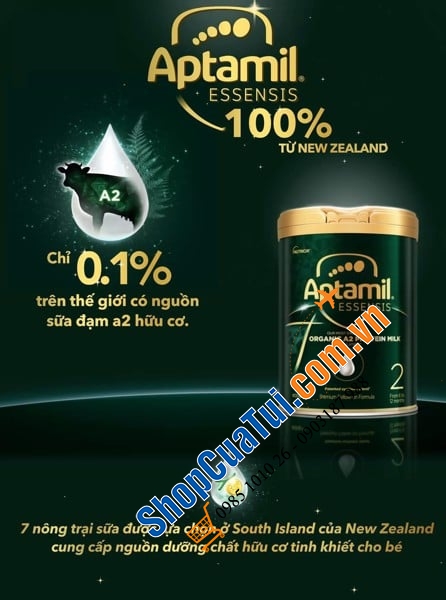 Sữa Aptamil Essensis Organic A2 Protein Milk 2 Premium Follow-On Formula From 6-12 Months 900g (cho trẻ 6-12 Tháng)