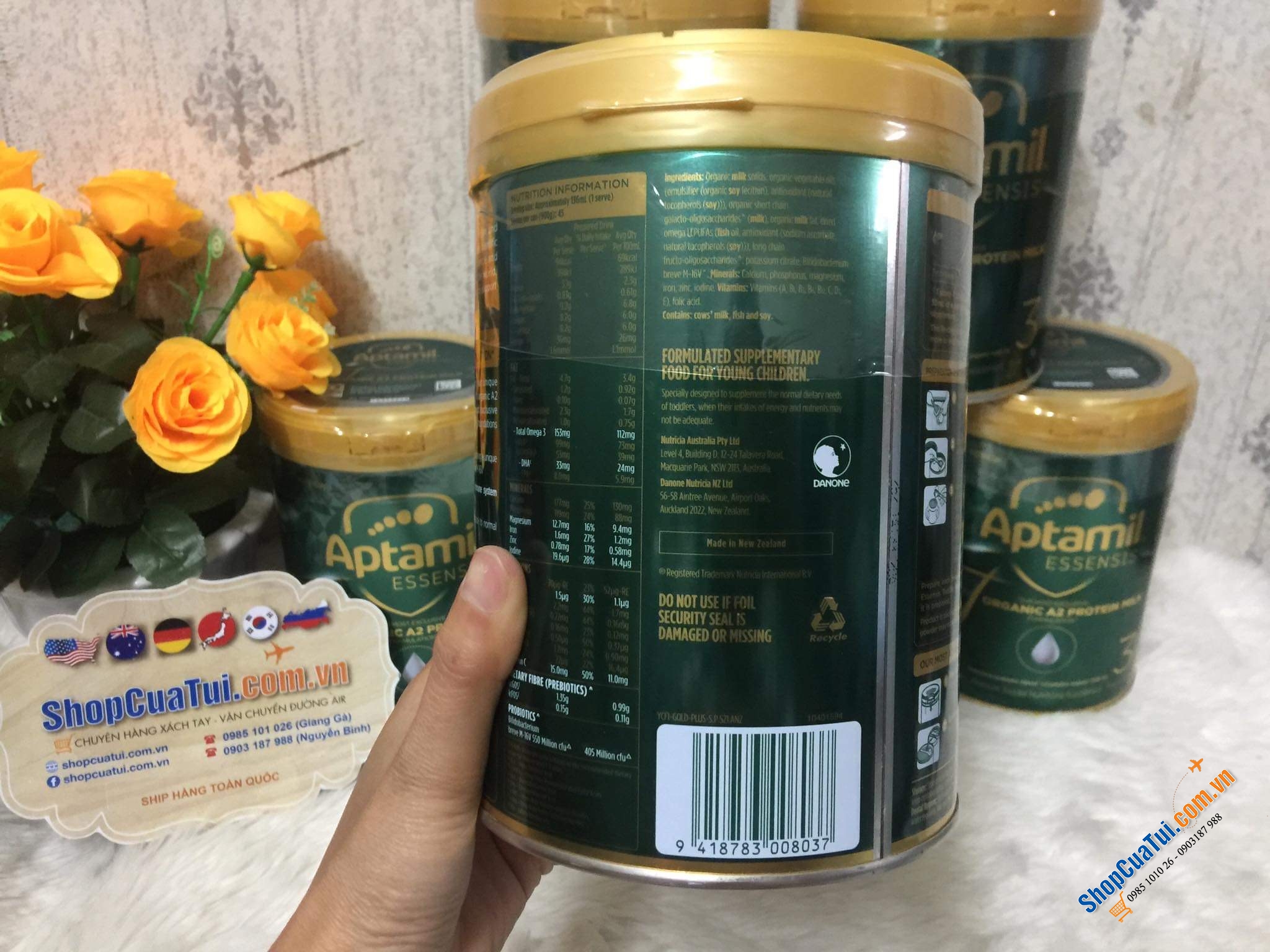 Sữa Aptamil Essensis Organic A2 Protein Milk 3 Premium Toddler Nutritional Supplement From 1 Year 900g (cho trẻ từ 1 + Tuổi)