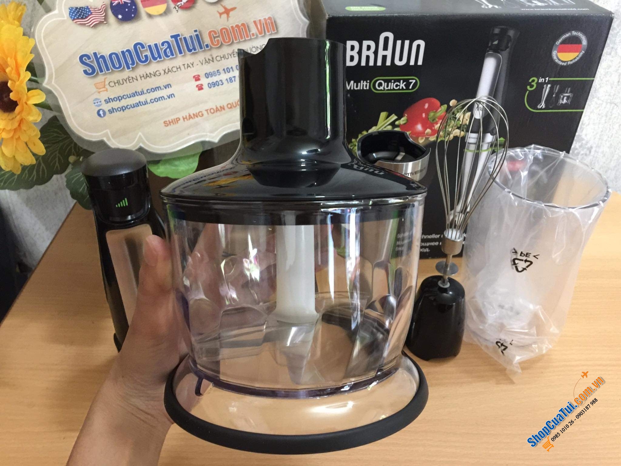 MÁY XAY CẦM TAY BRAUN MQ9147X - đa năng để trộn, cắt, đánh kem, cắt lát, băm nhỏ, sinh tố,...việc bếp trở nên dễ dàng