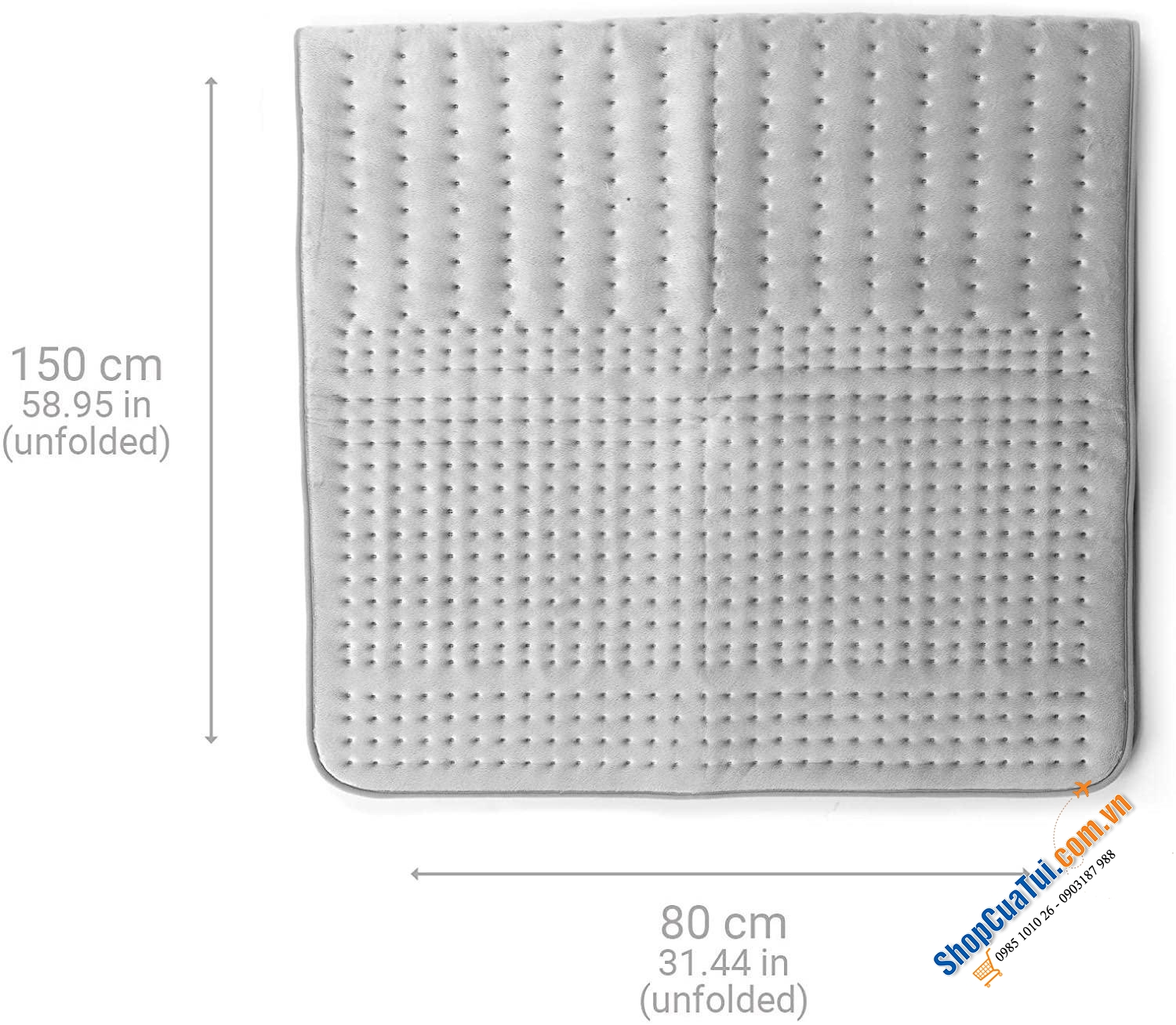 ĐỆM ĐIỆN MEDISANA HU670 kt 150x80cm - Loại siêu dầy  cho ngày đại hàn, màu ghi xám cực đẹp, có 4 cấp độ chỉnh nhiệt