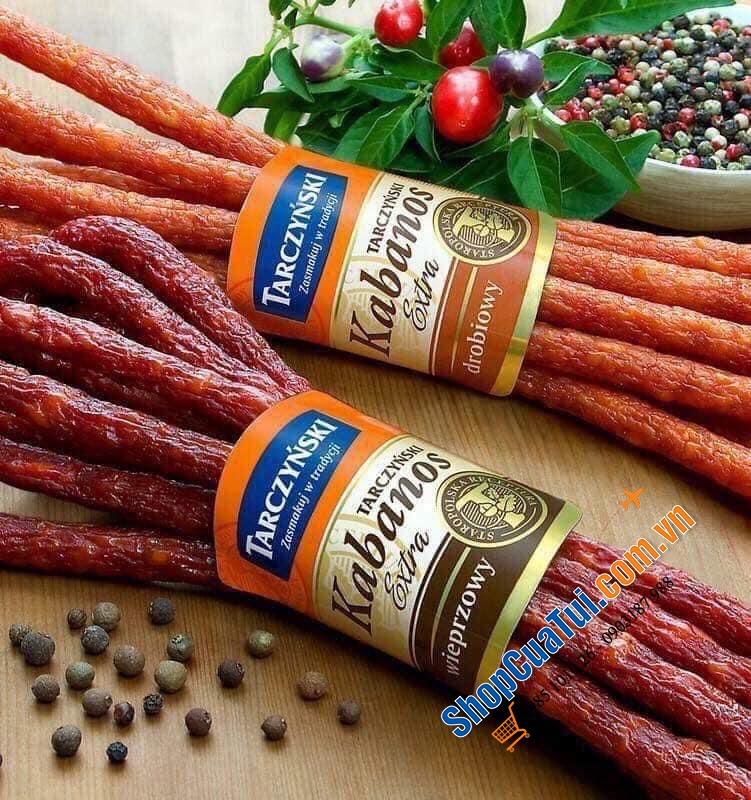 XÚC XÍCH KHÔ KABANOS 105g - Salami Kabanos nổi tiếng của Balan trên khắp thế giới - loại Cay