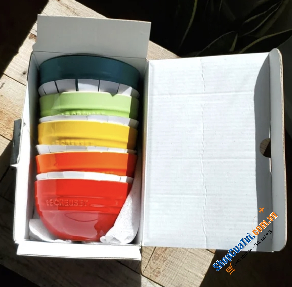 BỘ BÁT ĂN CƠM SỨ LE CREUSET RAINBOW RICE BOWL 10cm, sét 5 CHIẾC Cầu vồng