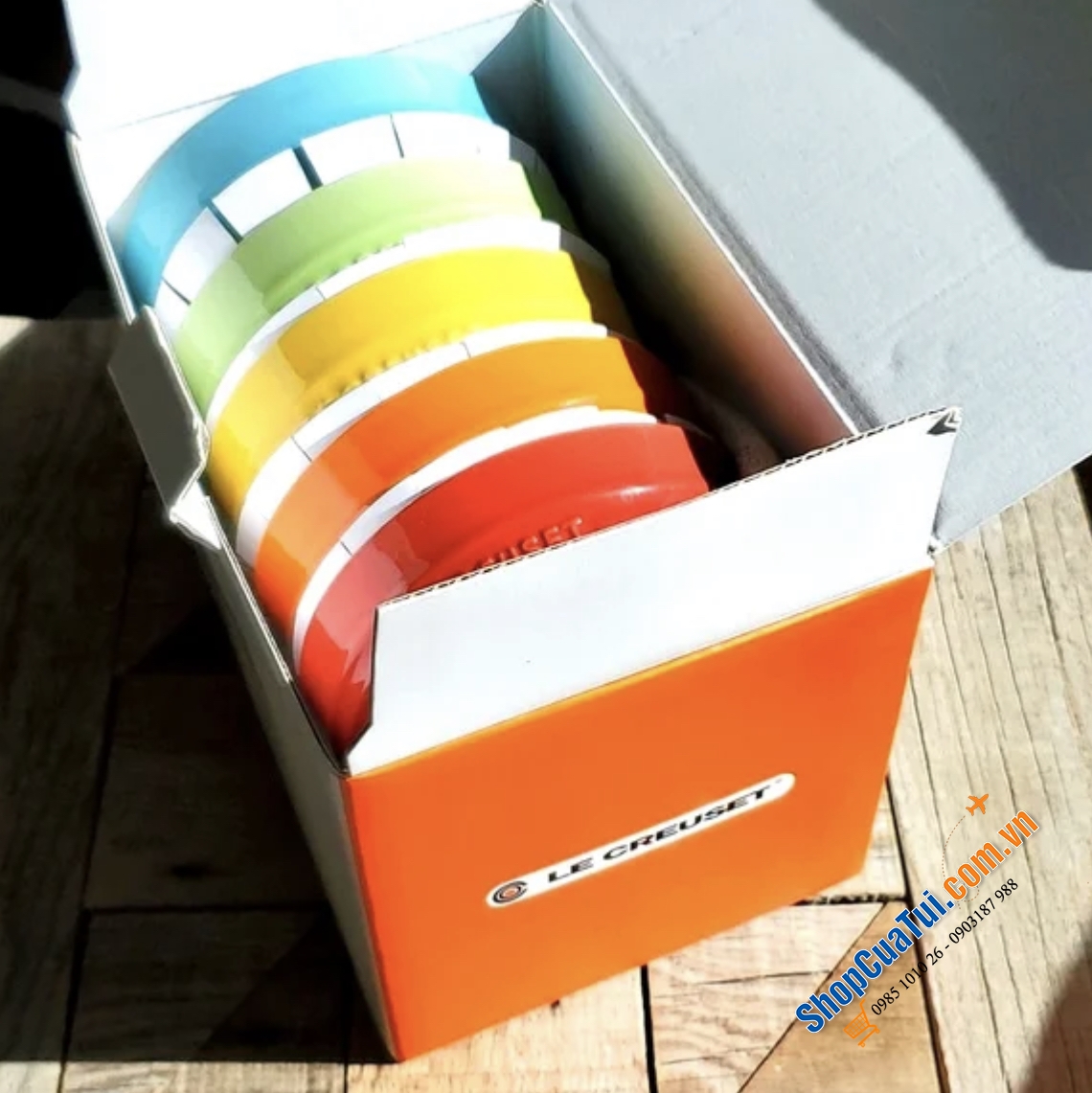 BỘ BÁT ĂN CƠM SỨ LE CREUSET RAINBOW RICE BOWL 10cm, sét 5 CHIẾC Cầu vồng