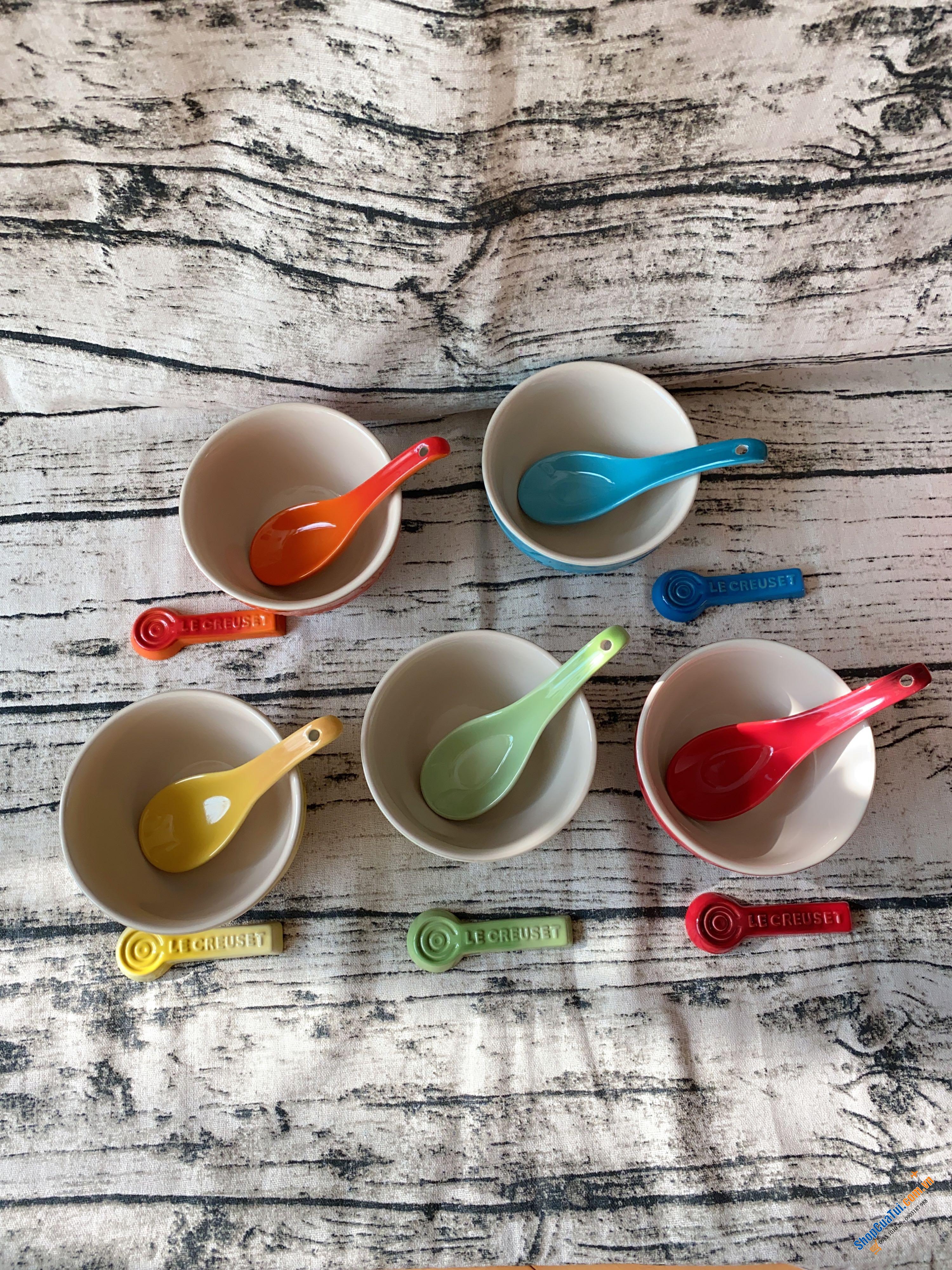 Set 05 thìa màu cầu vồng Le Creuset Neo Renge Rainbow (5 pieces)  soup spoon Stoneware