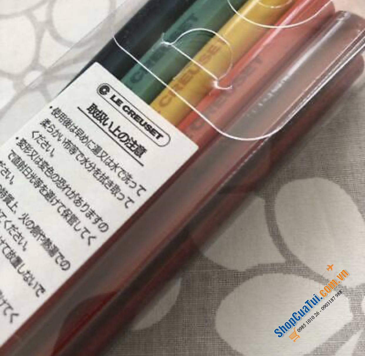 Sét đũa cầu vồng 5 đôi Le Creuset được làm bằng tre - Le Creuset chopsticks 5 set Solid Rainbow Color Made in Japan Collection New