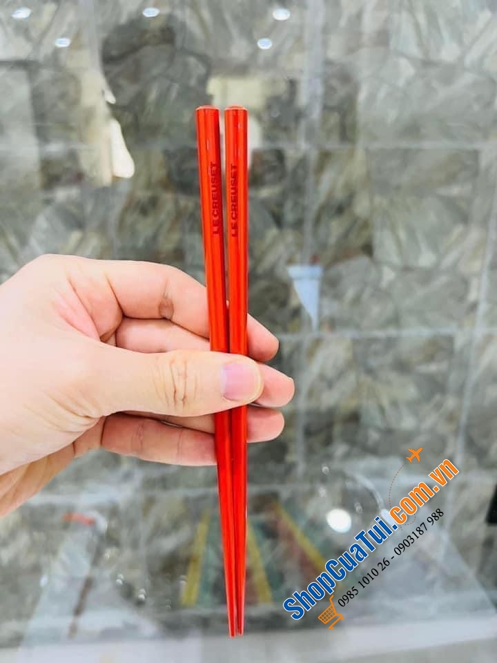 Sét đũa cầu vồng 5 đôi Le Creuset được làm bằng tre - Le Creuset chopsticks 5 set Solid Rainbow Color Made in Japan Collection New