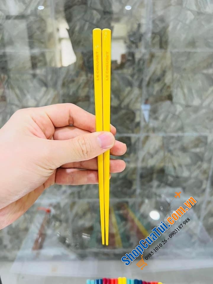 Sét đũa cầu vồng 5 đôi Le Creuset được làm bằng tre - Le Creuset chopsticks 5 set Solid Rainbow Color Made in Japan Collection New